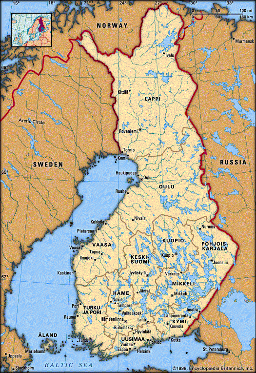 Finland Map Helsinki