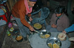 Lentils, okra (or bhindi), rice and chapatis