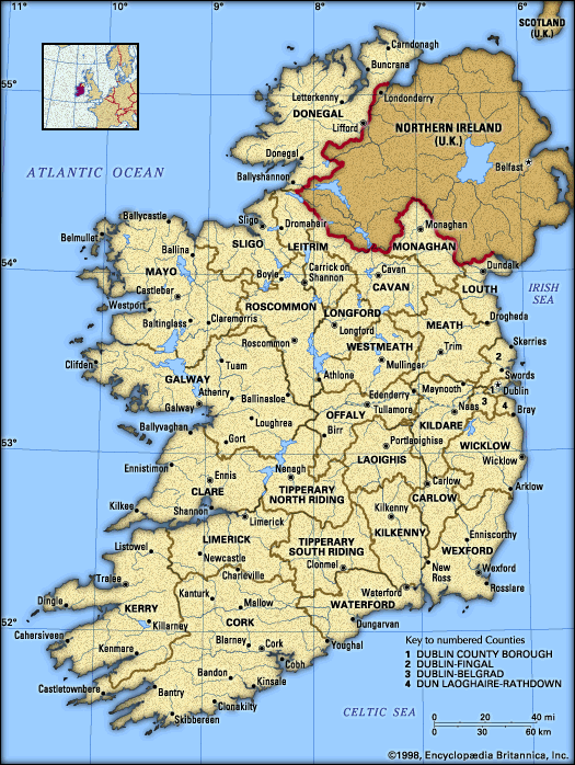Ireland Dublin (map, info, 1998).