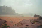 Gusts of sand began blowing hard, reducing visibility and lowering the temperature 