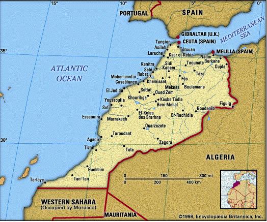Morocco Casablanca, Marrakech, Fes, and Meknes, 1998 (map, info).